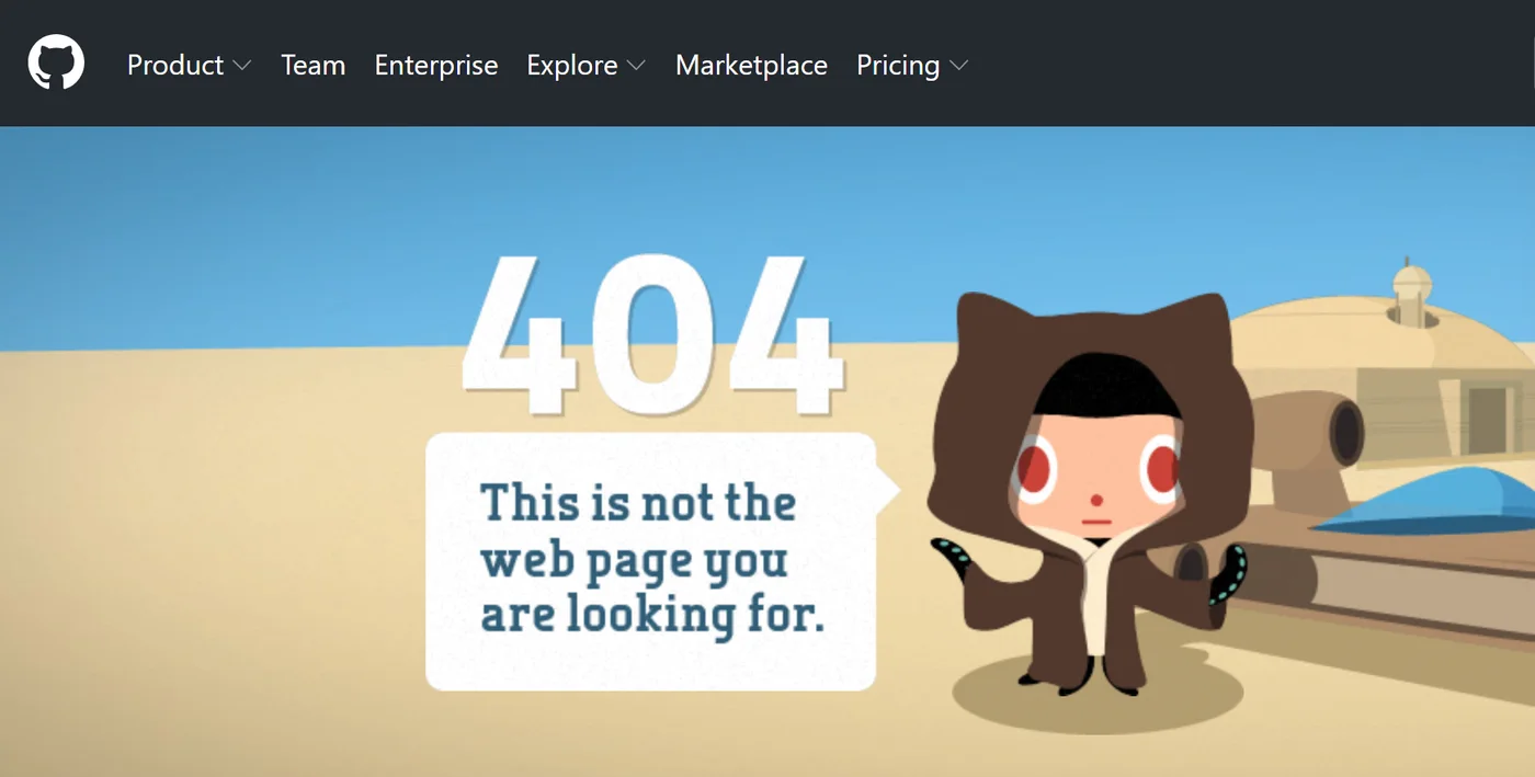 GitHub's 404 page, This is not the web page you are looking for, shown at the address of the Tornado Cash organisation.